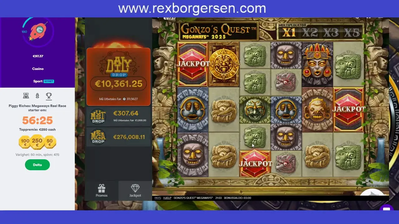 Gonzo's Quest Megaways: Red Tiger Jackpot Wheel Win!