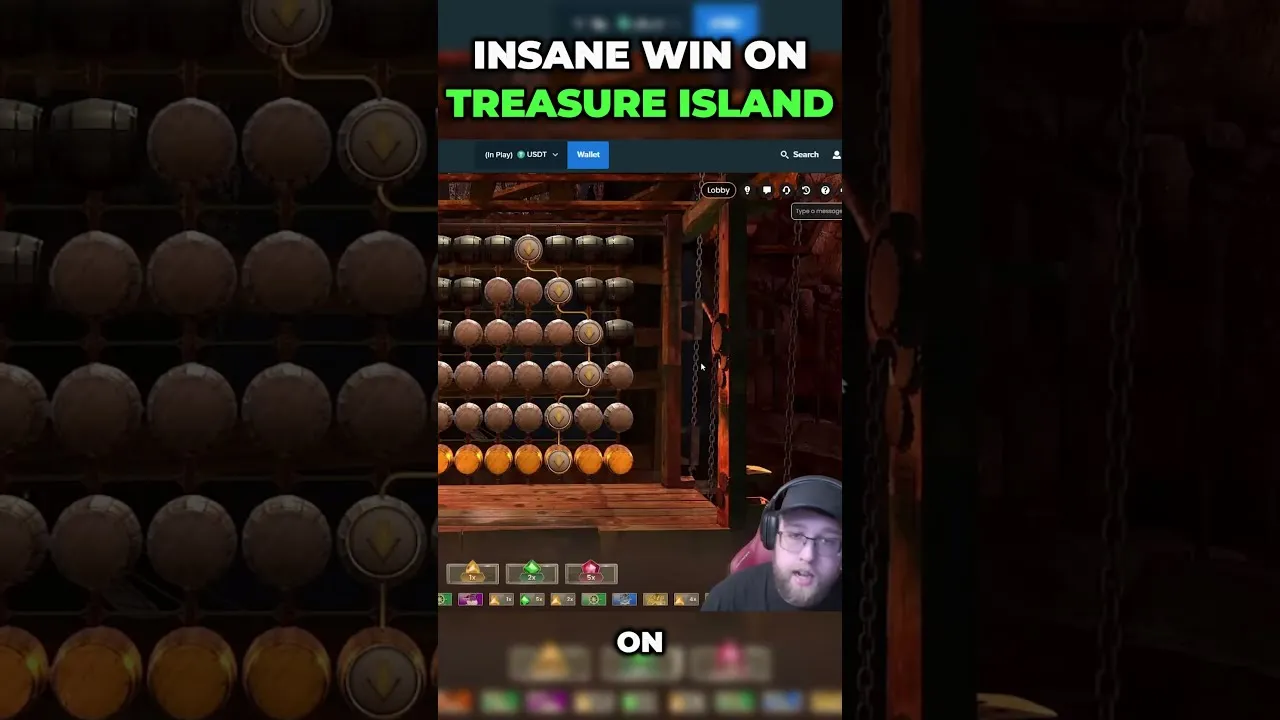 Treasure Island bonus round: 37x multiplier win!