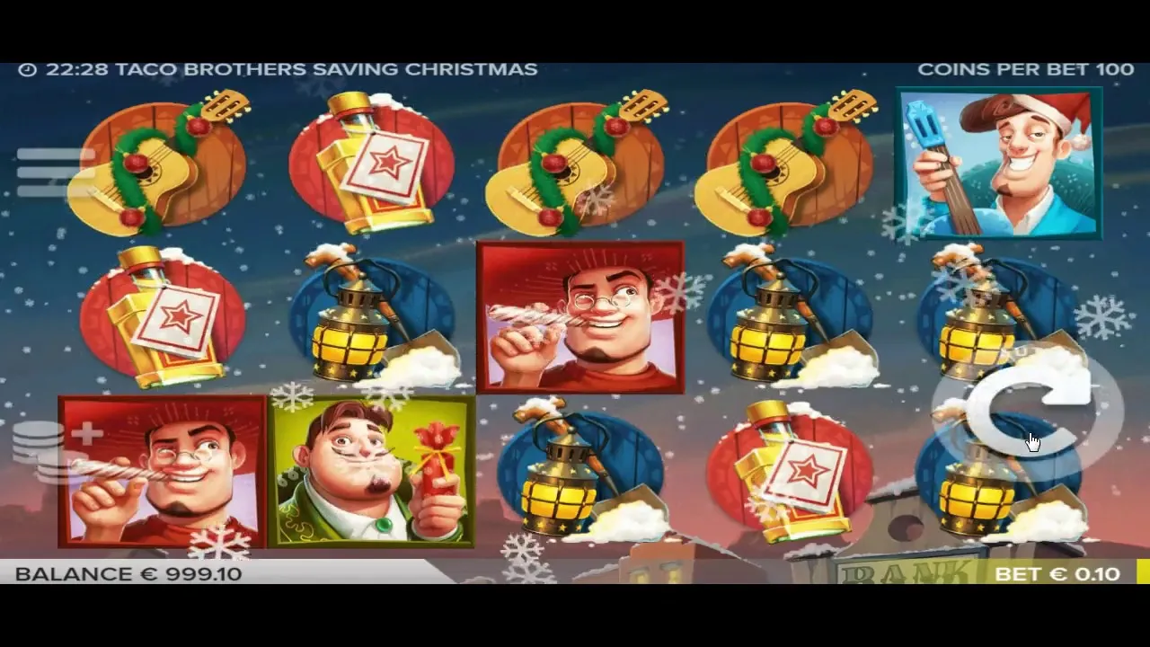 Taco Brothers Christmas Slots, Respin Triggered