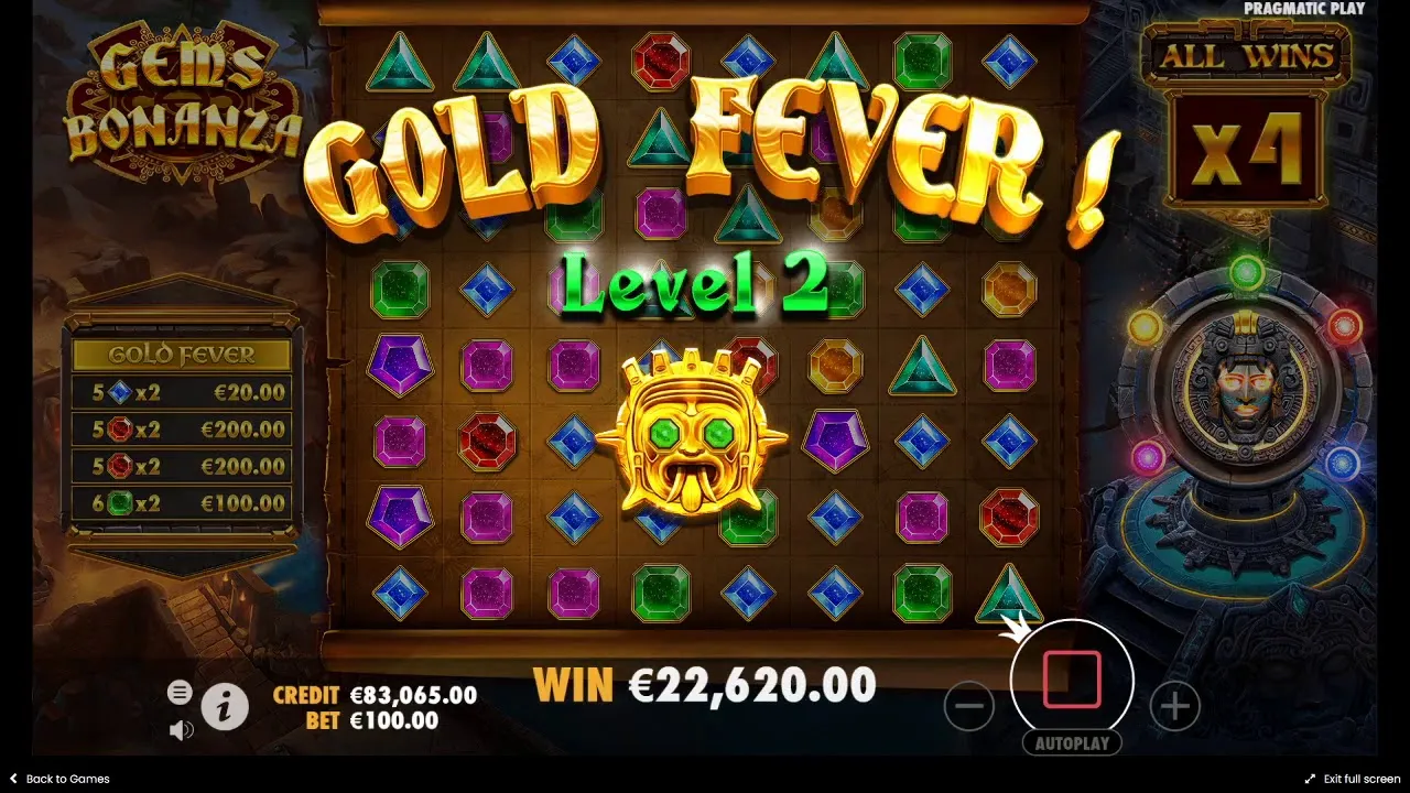 Gems Bonanza 247x Bonus Buy: Gold Fever Payout