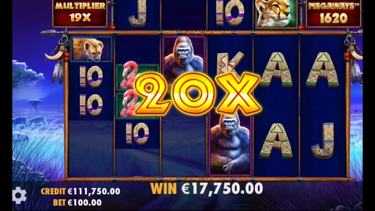 Great Rhino Megaways 371x win: 10x multiplier start