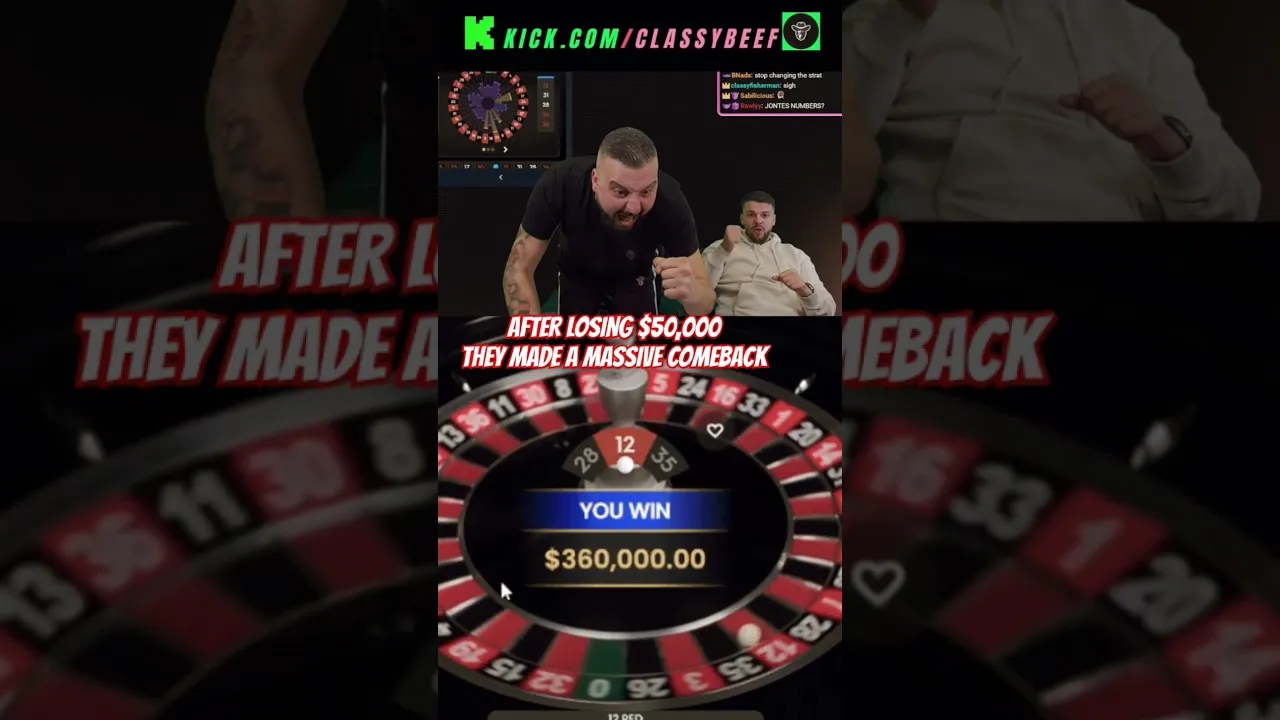 Roulette Comeback Big Win, Single Spin Turnaround