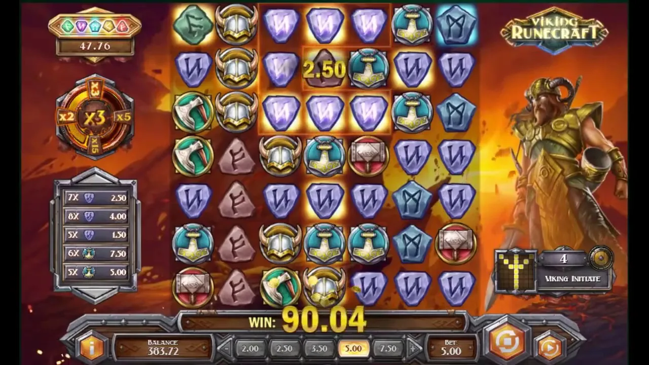 Viking Runecraft Huge Free Round, Multipliers Drop