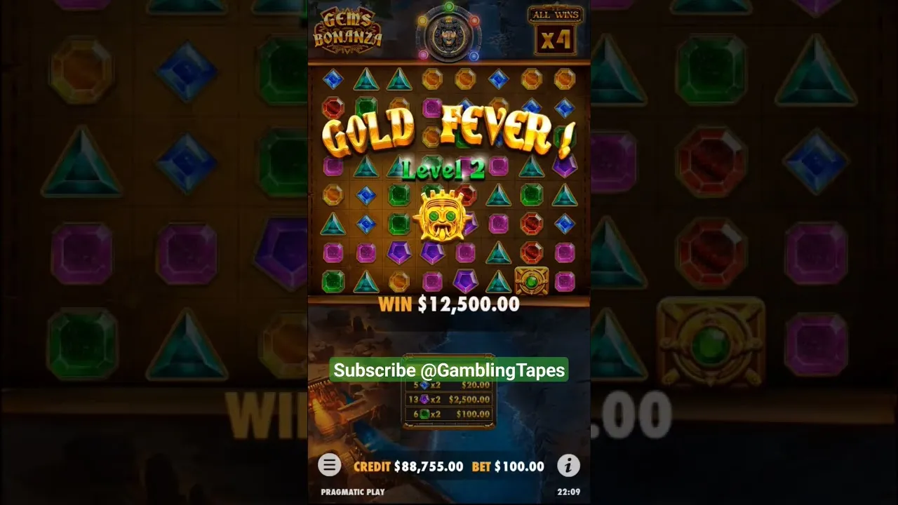 Gems Bonanza 413x Big Gems Win On 100 Dollar Bet
