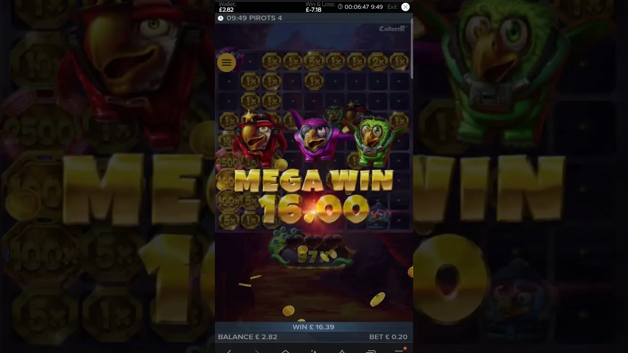 Pirots 4 CollectR Big Win, 97x Multiplier Hit
