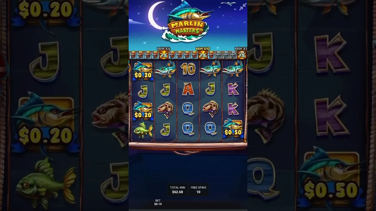 Marlin Masters Bonus Free Spins, 15x Multiplier
