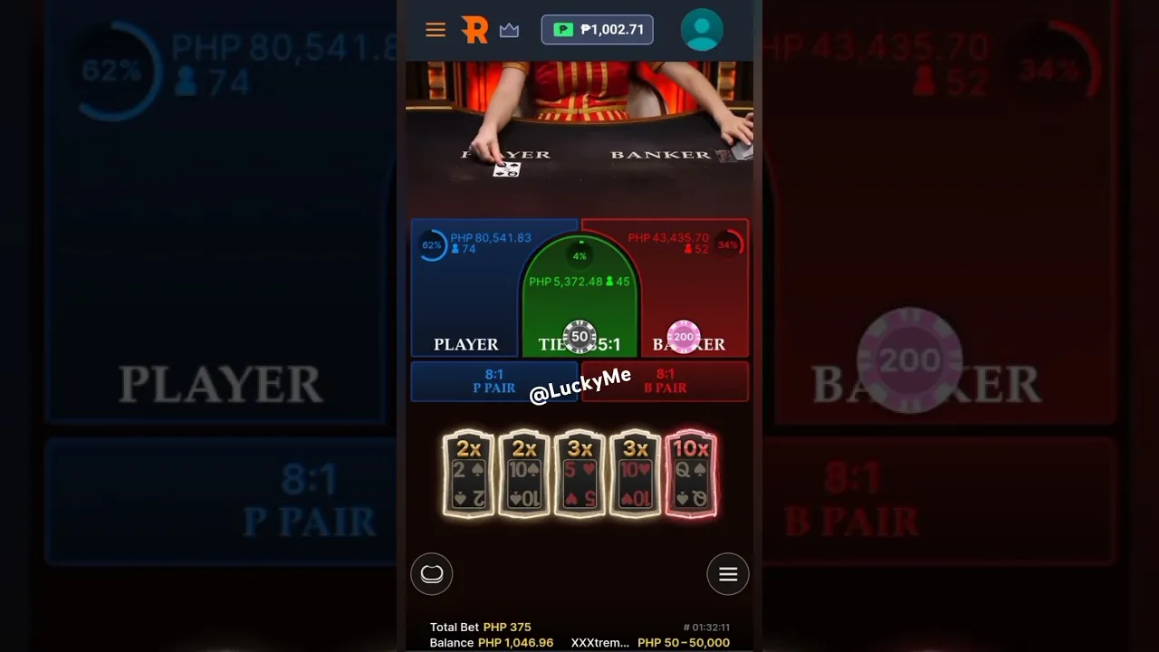 Lightning Baccarat 285x Big Win, Tie Bet Success