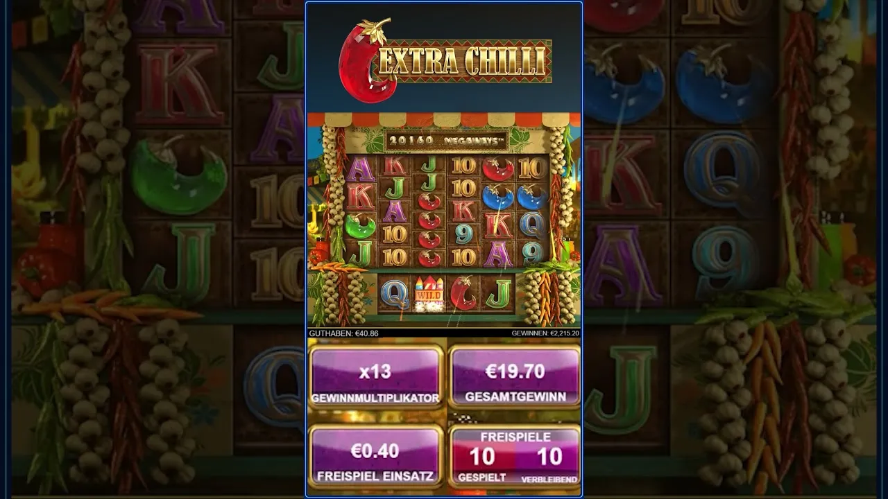 Extra Chilli 5554x Multiplier Win, Free Spins Round