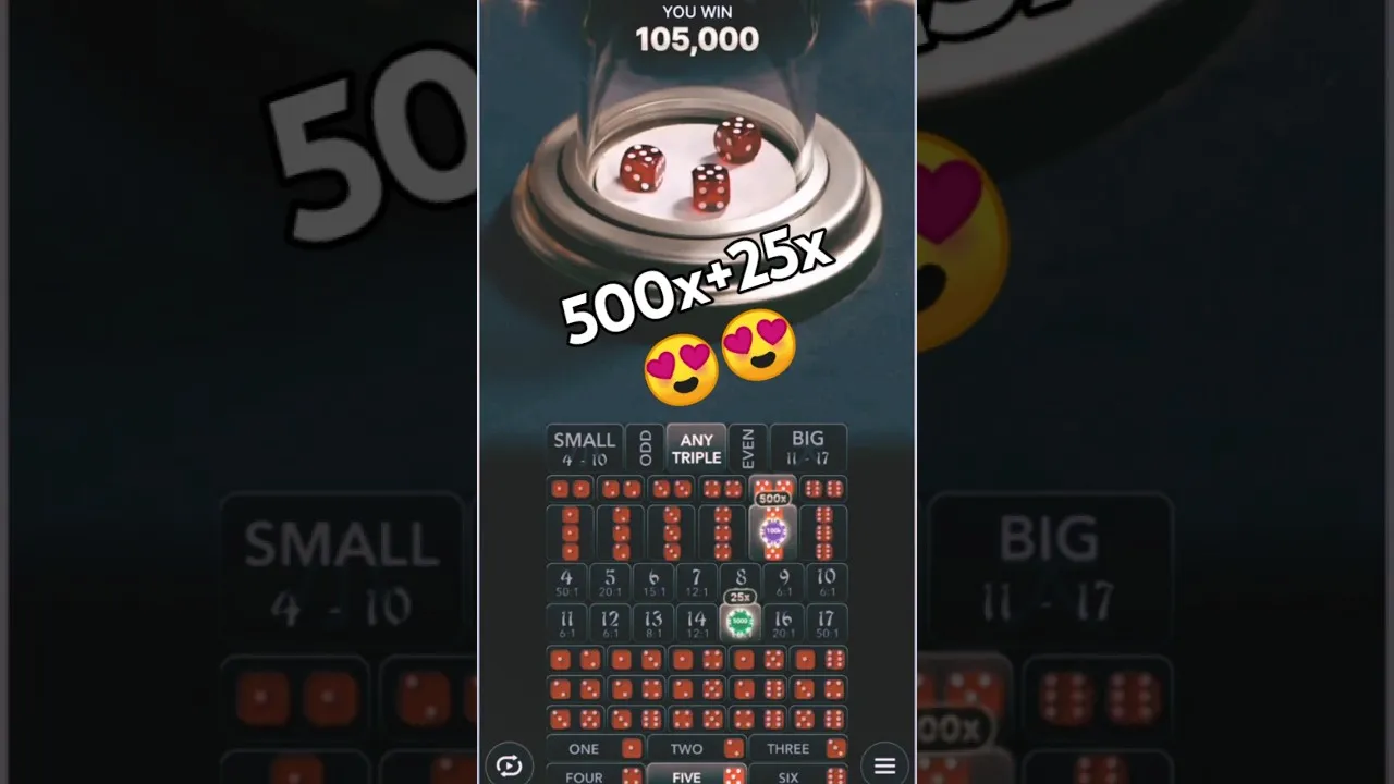 Super Sic Bo Live Big Win Massive 500x Multiplier