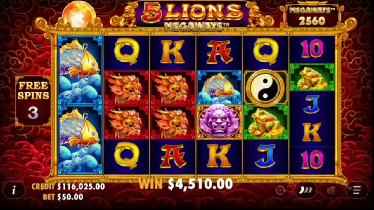 Huge 5 Lions Megaways Bonus Round 4820 Win