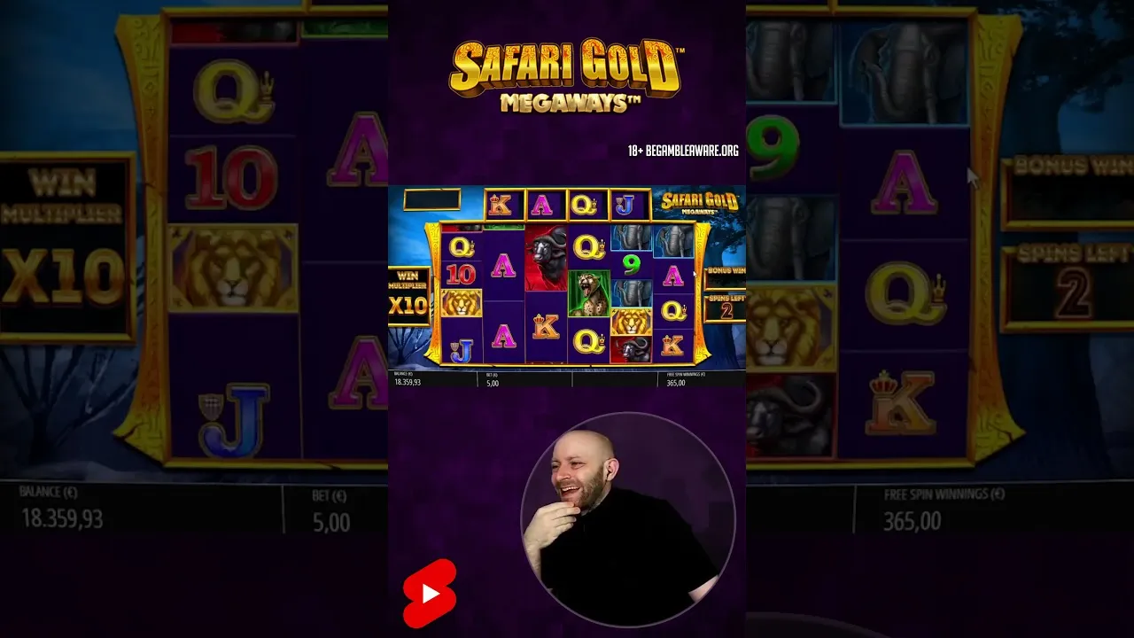 Safari Gold Megaways Free Spins, 972x win clip
