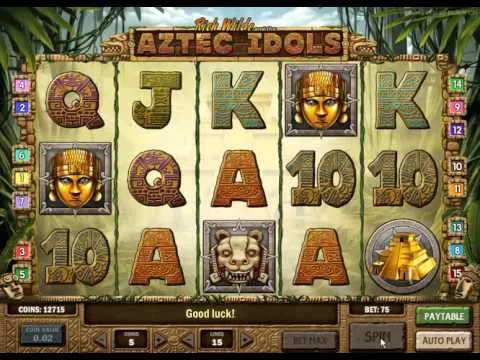 Aztec Idols Slots Win, 3 Scatters into Free Spins
