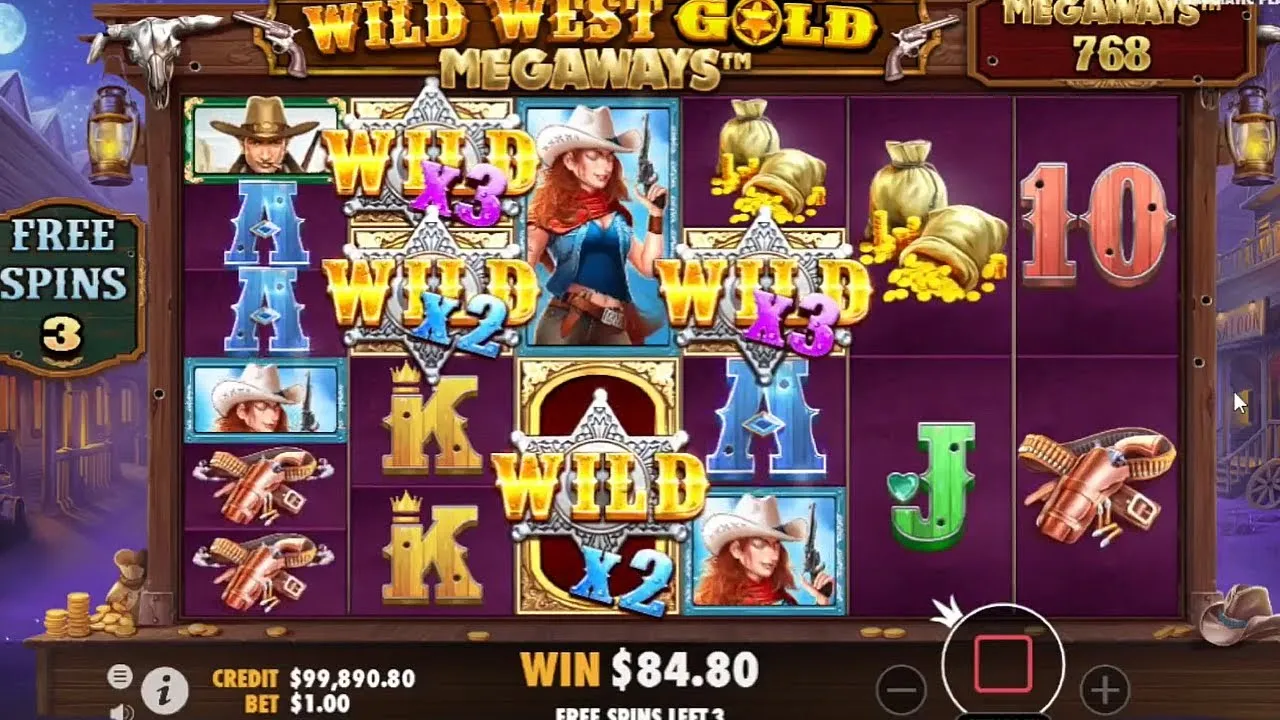 Wild West Gold Megaways Bonus Buy, 9 Free Spins