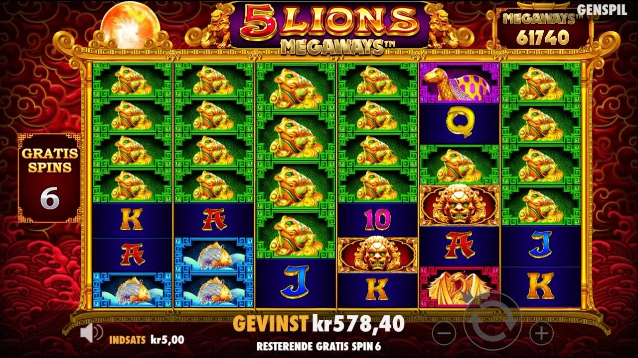 5 Lions Megaways Big Multiplier, 10x in Free Spins