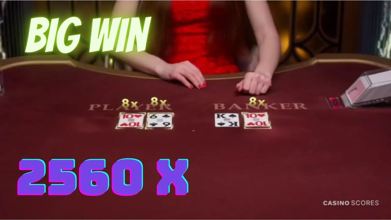 Lightning Baccarat 8x Live Dealer Win, Player Hand