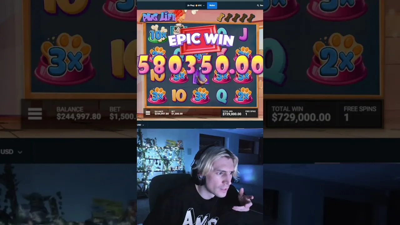 xQcOW's HUGE Pug Life Win: 11328x Multiplier Casino Hit!