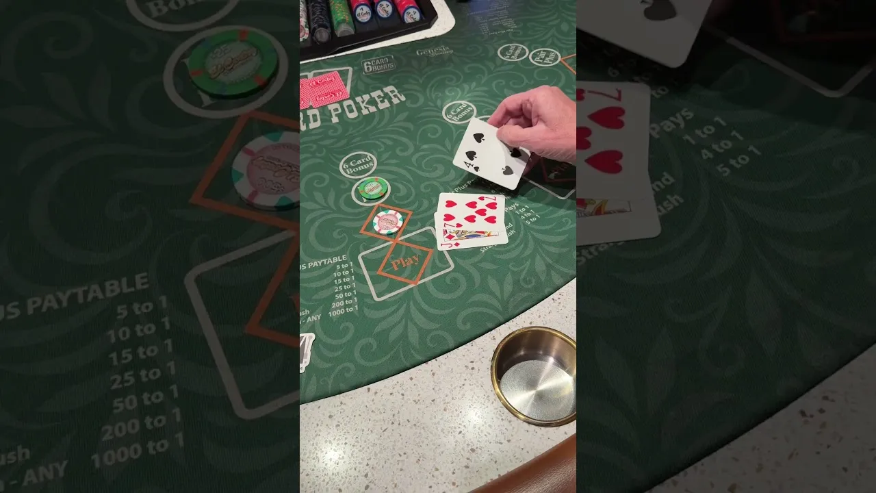 Three Card Poker Loss, Player Folds a Queen High