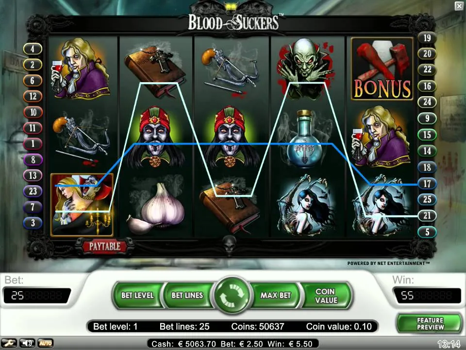 Blood Suckers Vampires Bonus: 3x Multiplier Win