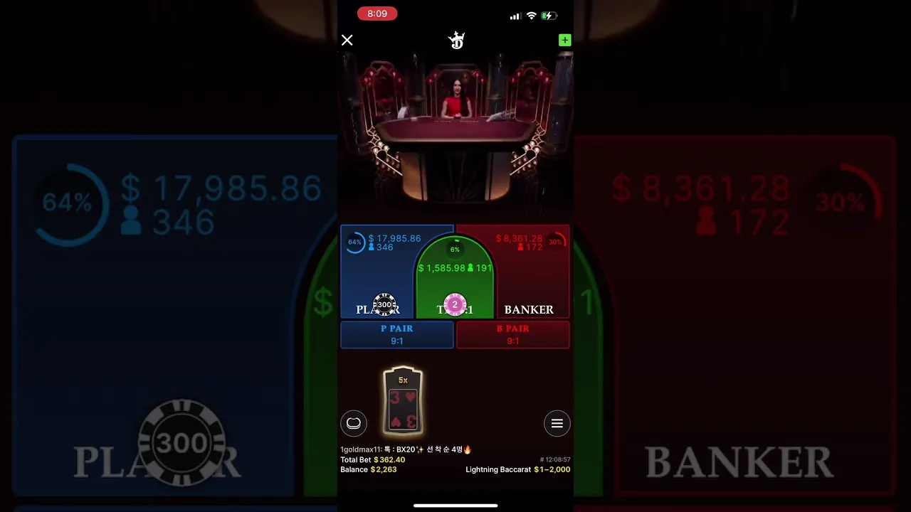 Evolution's Lightning Baccarat: 5x Electrifying Win!