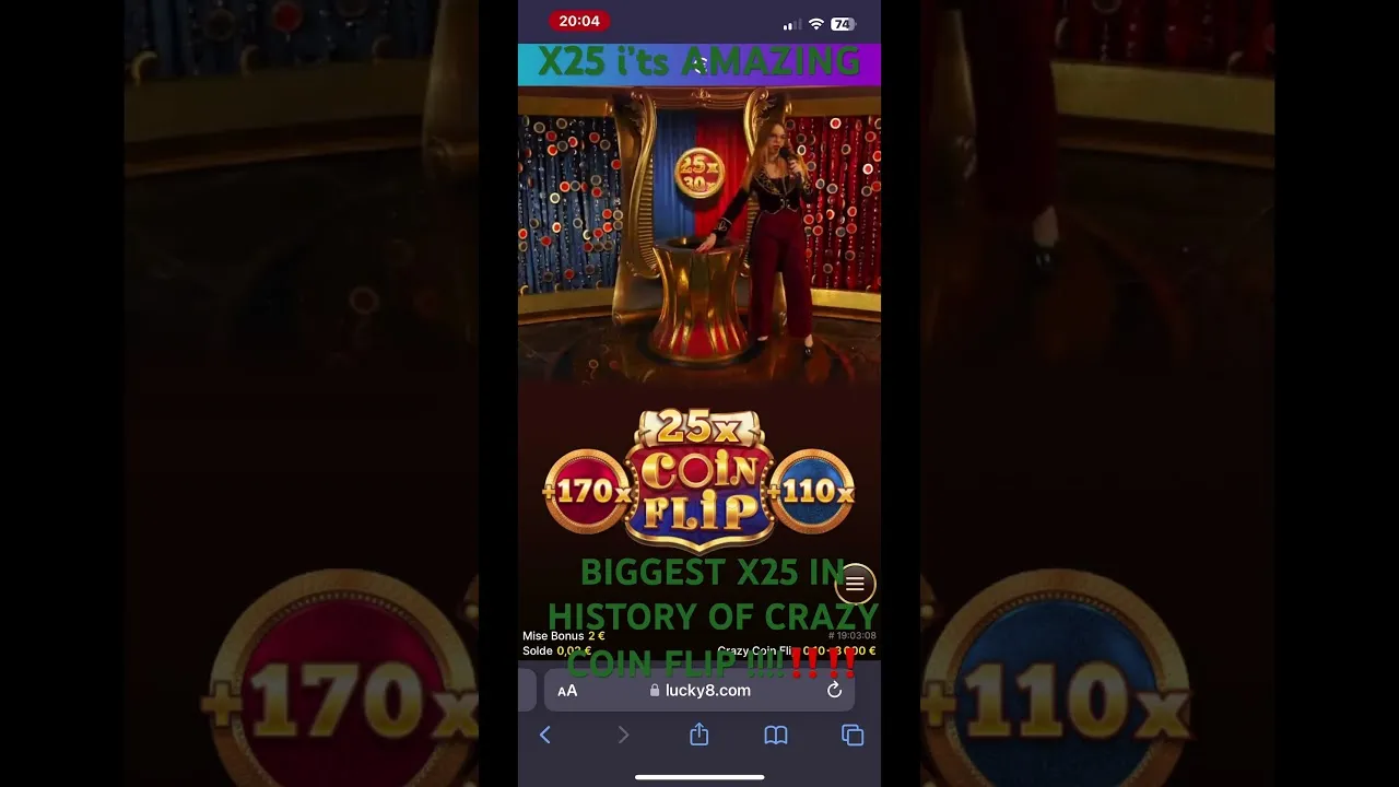 Crazy Coin Flip 410x Multiplier in a Live Round