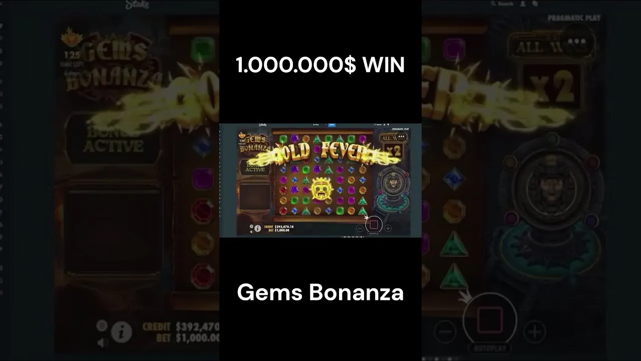 Gems Bonanza 1000x bonus buy win: player's 2x start