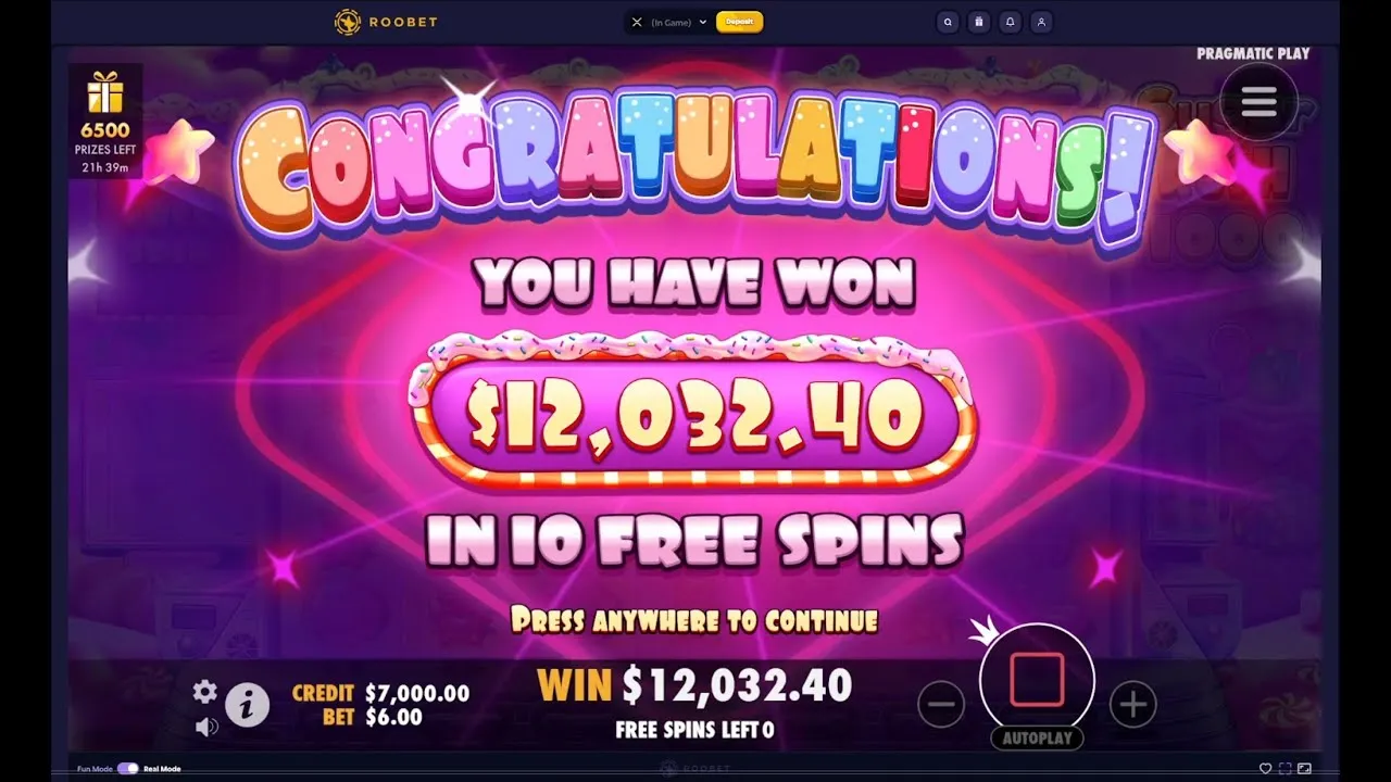 HUGE Sugar Rush 1000 Win (2005x) on Roobet Casino!